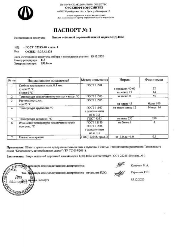 БНД 40 60 Орскнефтеоргсинтез